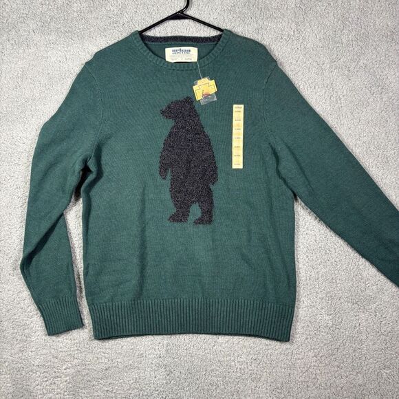 Urban Pipeline Sweater Men's XL‎ Dark Green Cotton Blend Bear Knit Pullover NWT - Picture 1 of 7